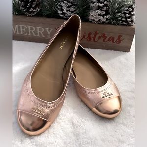 Coach rose gold flats